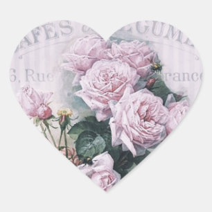 Sticker Cœur shabby chic, découpage, victorien, français chic,
