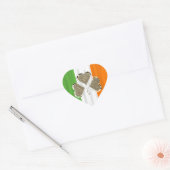 Sticker Cœur Shamrock d'or Clover Irish Flag Irlande Chic (Enveloppe)