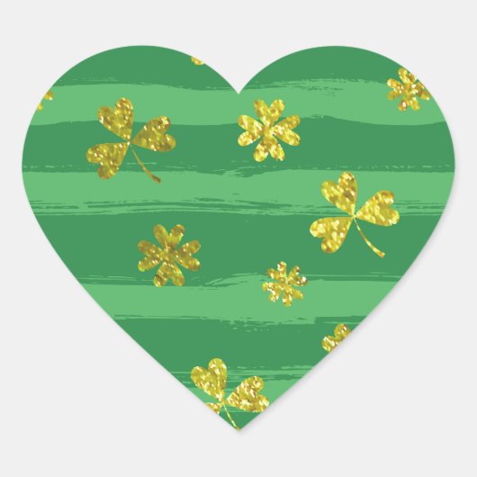 Sticker Cœur shamrock d'or st patrick (Devant)