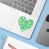 Sticker Coeur Shamrock irlandais (Ordinateur portable avec iPhone)