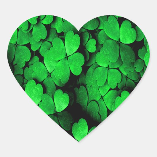 Sticker Cœur Shamrocks and Hearts Saint Patrick's Day Green (Devant)