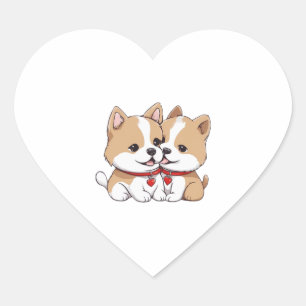 Sticker Cœur shiba inu chiot Classic T-Shirt