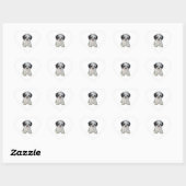 Sticker Cœur Shih Tzu (nb) - Chiot (Feuille)