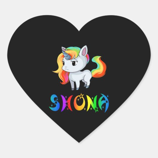 Sticker Cœur Shona Unicorn (Devant)