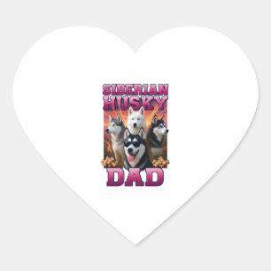 Sticker Cœur Sibérien Husky