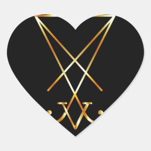 Sticker Cœur Sigil de Lucifer - Un symbole du satanisme