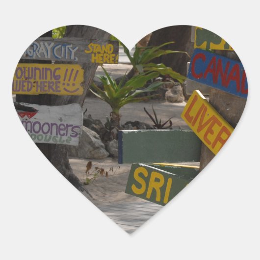 Sticker Cœur Signal Point Rum Grand Cayman (Devant)