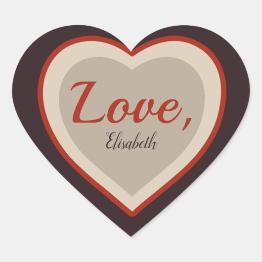 Sticker Cœur Signature d'amour Valentine Elegant rétro CC0982 (Devant)