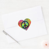 Sticker Cœur Signe de paix noir funky (Enveloppe)