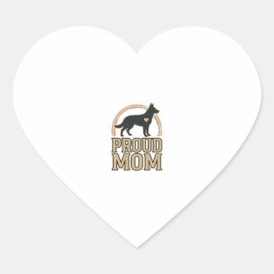 Sticker Cœur Silhouette de chien de mère fière Design vectoriel