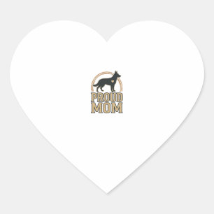 Sticker Cœur Silhouette de chien de mère fière Design vectoriel