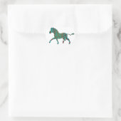 Sticker Cœur Silhouette d'impression Brown et Turquoise Zebra (Sac)