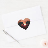 Sticker Cœur Silhouette du coucher de soleil éléphant (Enveloppe)