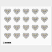 Sticker Cœur Silver Damask et Gold Mr & Mr Gay Mariage (Feuille)