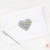 Sticker Cœur Silver Damask et Gold Mr & Mr Gay Mariage (Enveloppe)