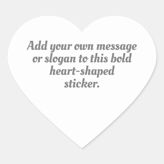 Sticker Cœur Silver Grey - Coeurs avec votre message (Devant)