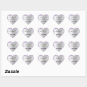Sticker Cœur Silver violet coeur merci mariage (Feuille)