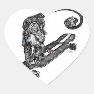 Sticker Cœur Simian Selfie Art