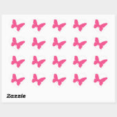 Sticker Cœur Simple conception papillon rose (Feuille)
