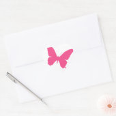 Sticker Cœur Simple conception papillon rose (Enveloppe)
