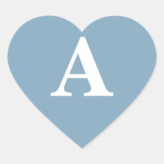 Sticker Cœur Simple douche de mariage bleu poussiéreux blanc mo (Devant)