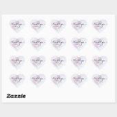 Sticker Cœur Simple élégant classique Mariage floral Merci (Feuille)