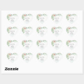 Sticker Cœur Simple Elégant rose Géométrique Vert Floral (Feuille)
