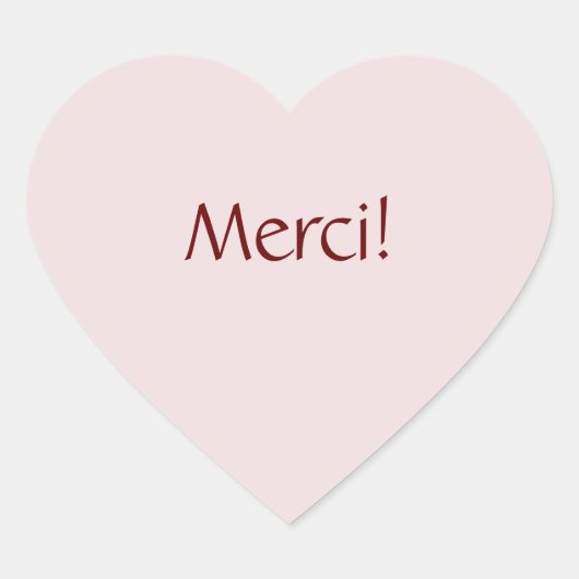 Sticker Cœur Simple "Merci !" Conception du texte (Devant)