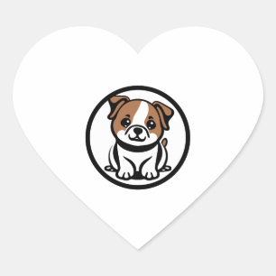 Sticker Cœur Simple mignon chien Copier