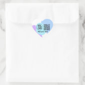Sticker Cœur Simple minimal q r code add logo scan code name te (Sac)