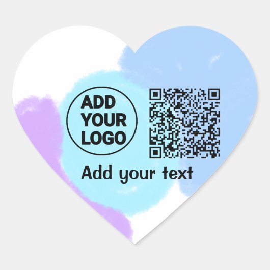 Sticker Cœur Simple minimal q r code add logo scan code name te (Devant)