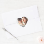 Sticker Cœur Simple rustique Enregistrer la date Photo mariage  (Enveloppe)
