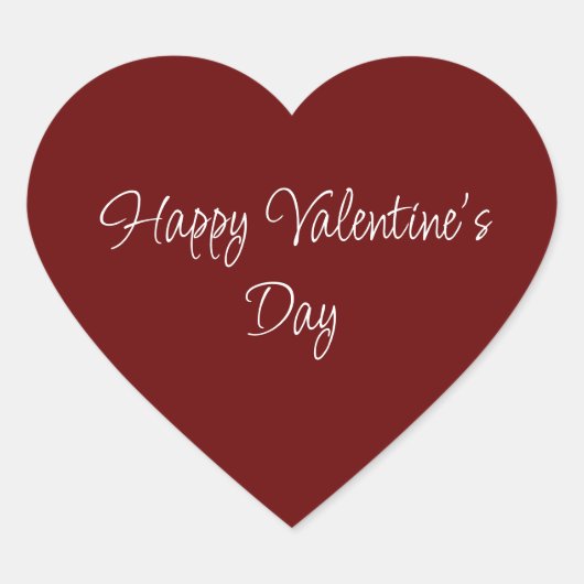 Sticker Cœur Simple Saint Valentin Élégant Script Rouge (Devant)
