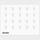 Sticker Cœur Simples Jour des Valentines Blanches Rouges Person (Feuille)