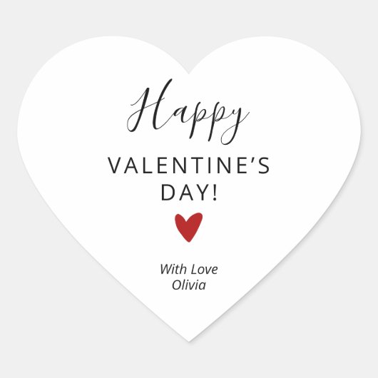 Sticker Cœur Simples Jour des Valentines Blanches Rouges Person (Devant)