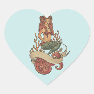 Sticker Cœur sirène