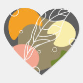Sticker Cœur Sites abstraits intéressants avec feuilles (Devant)