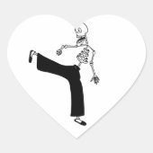Sticker Cœur Skeleton Martial Arts Kung Fu Fighter (Devant)