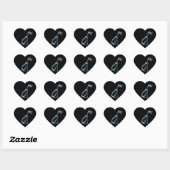 STICKER CŒUR SKELETON X-RAY CHIEN SITTING - BLEU & NOIR (Feuille)