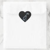 STICKER CŒUR SKELETON X-RAY CHIEN SITTING - BLEU & NOIR (Sac)
