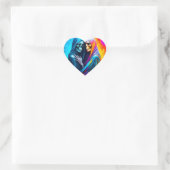 Sticker Cœur Skeletons enveloppés dans un arc-en-ciel (Sac)
