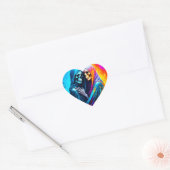 Sticker Cœur Skeletons enveloppés dans un arc-en-ciel (Enveloppe)