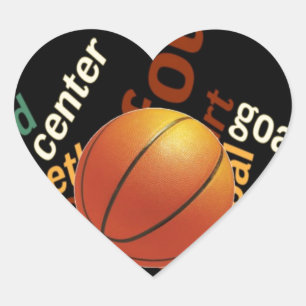 Sticker Cœur Slam Dunk de Vocabulaire : Jeu de Basket-ball des 