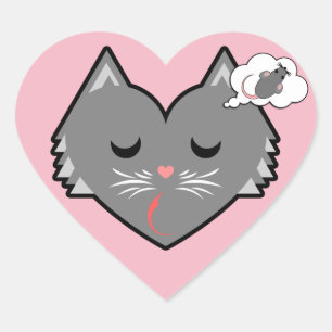 Sticker Cœur Sleepy Heart Kitty Dreams