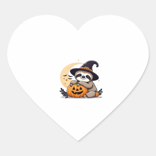 Sticker Cœur Sloth Halloween Motif Cute Classic T-Shirt (Devant)