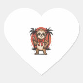 Sticker Cœur Sloth Summer Beach Rocking (Devant)