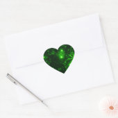 Sticker Cœur Snowflakes with Green Background (Enveloppe)