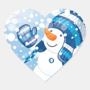 Sticker Cœur Snowman