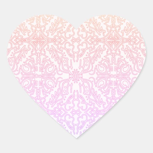 Sticker Cœur Soft Pink Dream Mandala pattern series (Devant)