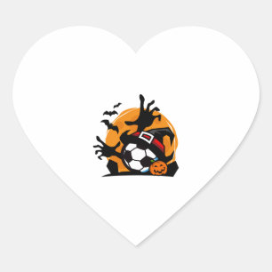 Sticker Cœur Soirée d'Halloween de football